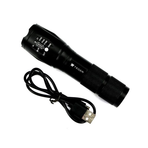 Latarka uniwersalna ładowana USB z funkcją LED-0093 | Exvi