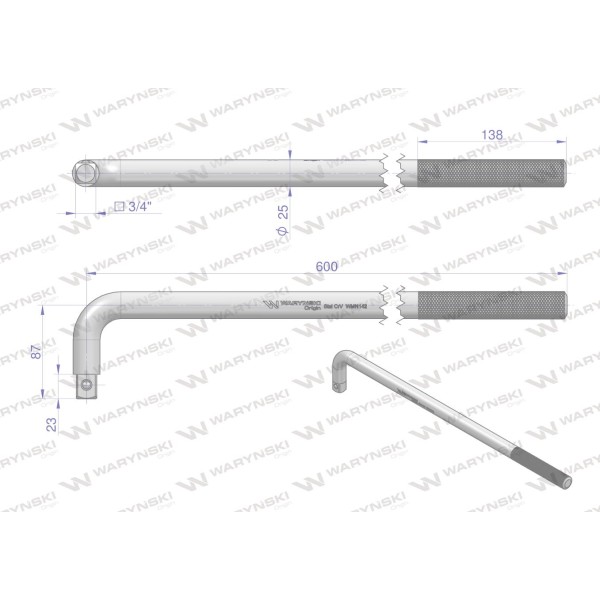 Uchwyt 3/4 wzmocniony typu L 600mm Waryński WMN142 | Exvi