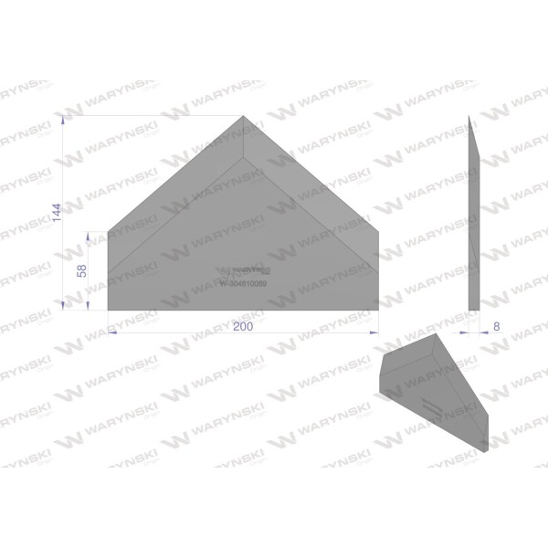Nóż wycinaka kiszonek 143x200x8 mm WARYŃSKI 304610089 | Exvi