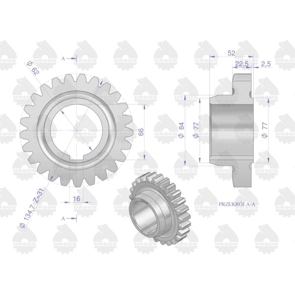 Koło II biegu C-360 ORYGINAŁ URSUS 50/41-966/0 | Exvi
