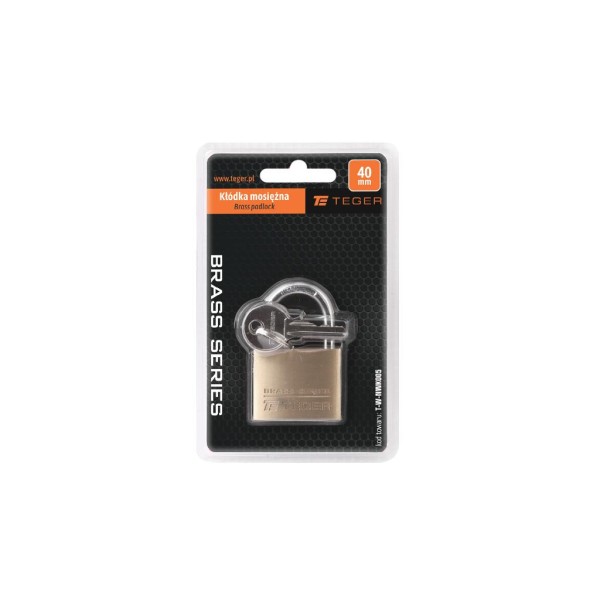 Kłódka mosiężna 40mm - 3 klucze / TEGER NWK005 | Exvi