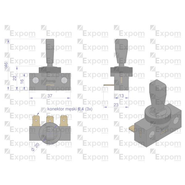 Przełącznik kierunkowskazu W-21 50457490K2.5EX | Exvi