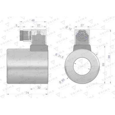 Cewka dzielnika elektrozaworu V-CEW-24VDC-80 | Exvi