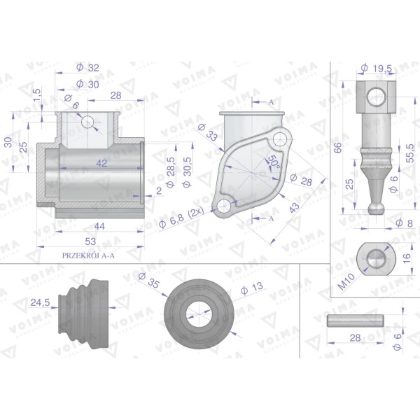 Kołpak rozdzielacza hydraulicznego górny V-R80L-KG | Exvi