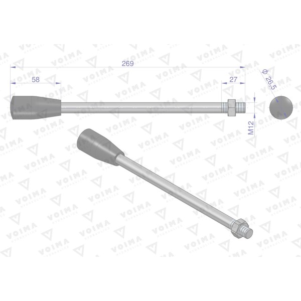 Dźwignia do rozdzielacza hydraulicznego V-R120L-DZ | Exvi
