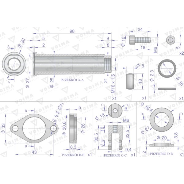 Zestaw (kit) do rozdzielacza V-R40L-KIT | Exvi