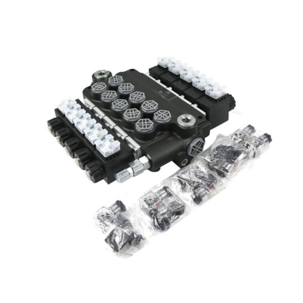 Rozdzielacz hydrauliczny 5-sekcyjny V-R80L-5E | Exvi