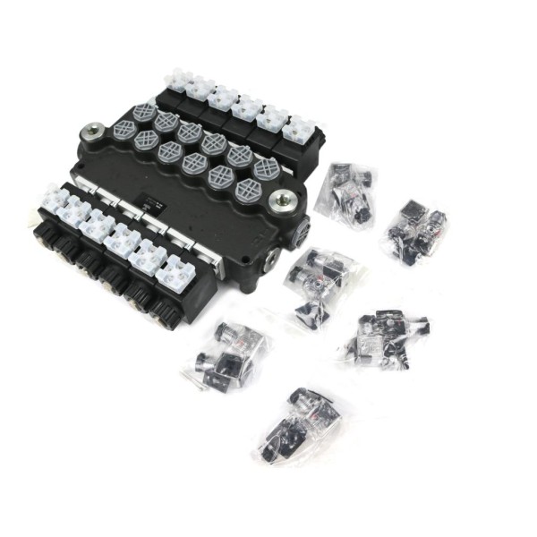 Rozdzielacz hydrauliczny 6-sekcyjny V-R80L-6E | Exvi