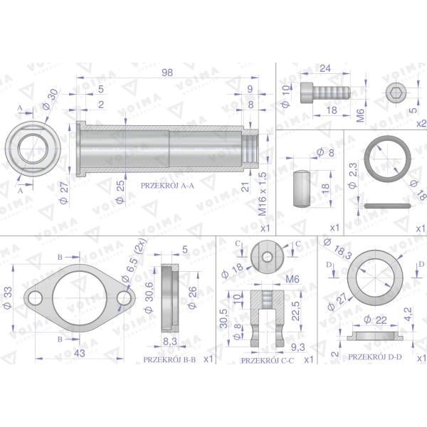 Zestaw (kit) do rozdzielacza V-R80L-KIT | Exvi