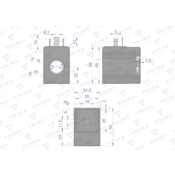 Cewka do rozdzielacza hydraulicznego V-CEW-R40L-12V | Exvi