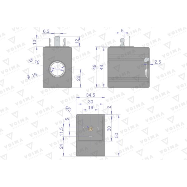 Cewka do rozdzielacza hydraulicznego V-CEW-R40L-24V | Exvi