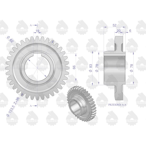Koło III biegu C-360 ORYGINAŁ URSUS 50/41-967/0 | Exvi