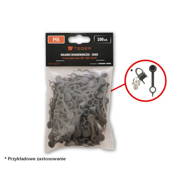 Zestaw osłonek smarowniczki M6 kolor OSMRM6-100SIW | Exvi