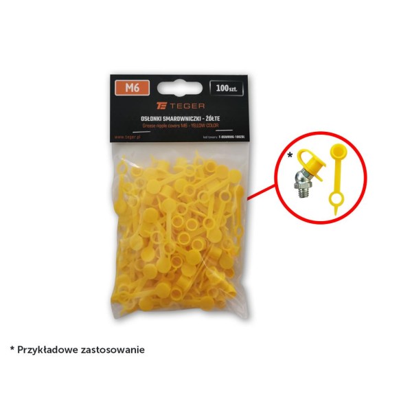 Zestaw osłonek smarowniczki M6 kolor OSMRM6-100ZOL | Exvi
