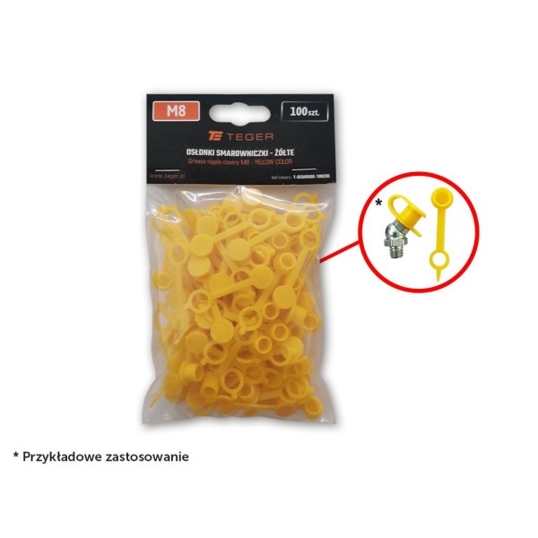 Zestaw osłonek smarowniczki M8 kolor OSMRM8-100ZOL | Exvi