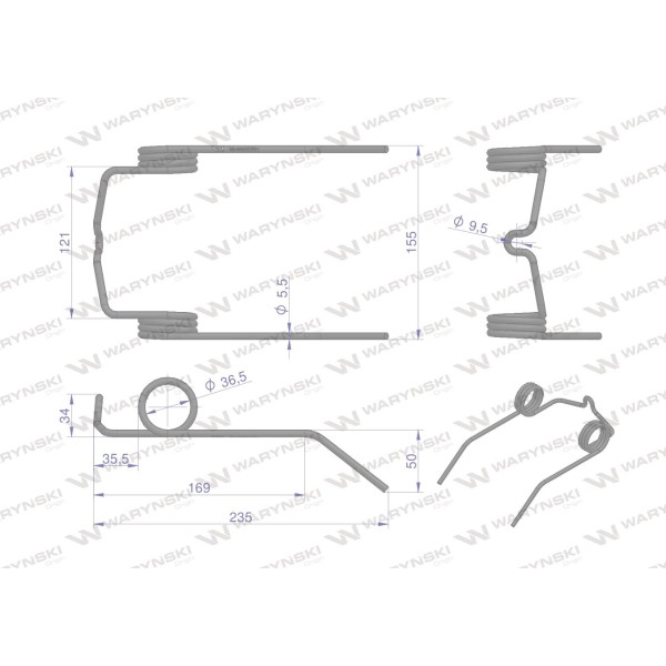 Palec sprężysty motowideł nagarniacza 89819750 | Exvi