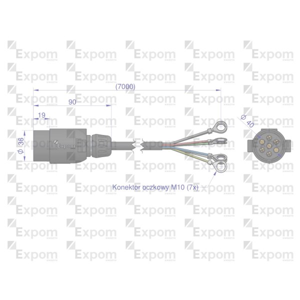 Złącze elektryczne 7x7 typu wtyczka złącze ZEWZ7X7EX | Exvi