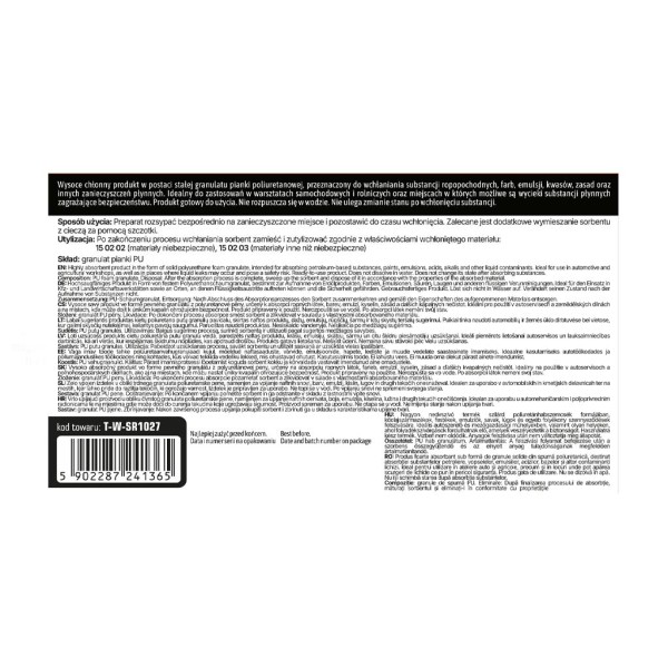 Pochłaniacz substancji ropopochodnych SORBENT SR1027 | Exvi