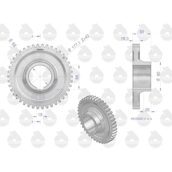 Koło IV biegu C-360 ORYGINAŁ URSUS 50/41-968/0 | Exvi