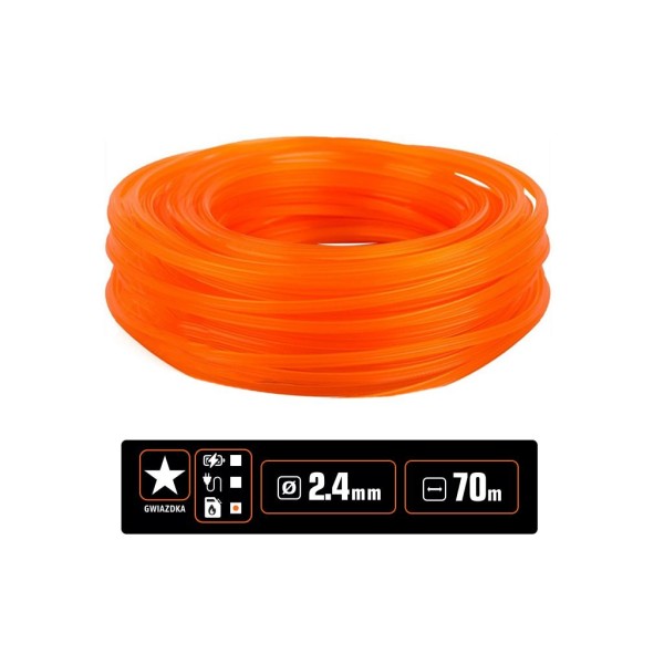 Żyłka tnąca do podkaszarek / Gwiazdka / O-ZPG-2.4D | Exvi
