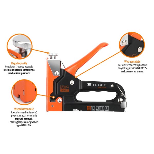 Zszywacz tapicerski HEAVY DUTY 4w1 (typ NB-ZTR-002 | Exvi