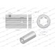 Tuleja, WOM łącząca frezowana 133mm Z6 - 1 3612133 | Exvi