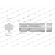 Wałek, WOM frezowany jednostronnie 700mm Z6 3210700 | Exvi