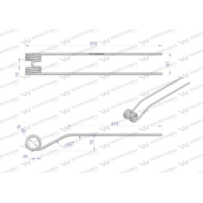 Palec, zgrabiarki FI 10, ZKD 800 OC SM 32012121 | Exvi
