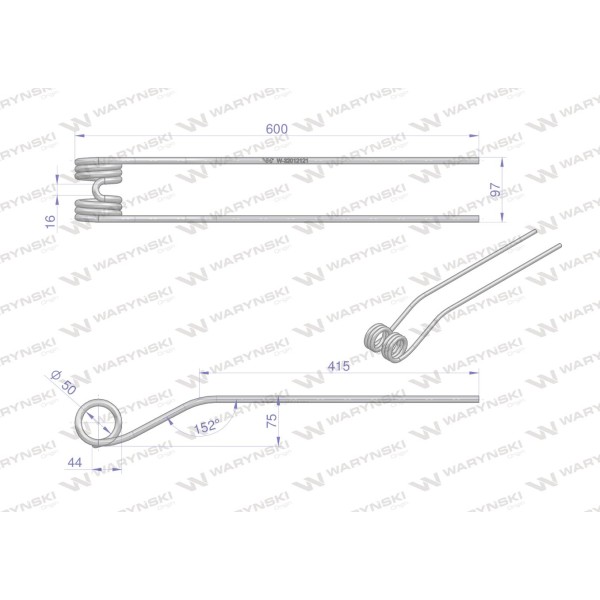 Palec, zgrabiarki FI 10, ZKD 800 OC SM 32012121 | Exvi