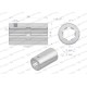 Tuleja, WOM łącząca frezowana 100mm Z6 - 1 3612100 | Exvi