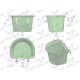 Koryto, przenośne z zaczepami zielone RF-113014210 | Exvi