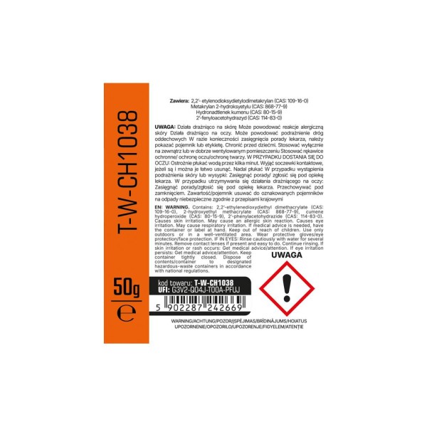 Klej do gwintów rurowych MEDIUM - żółty, 50g CH1038 | Exvi