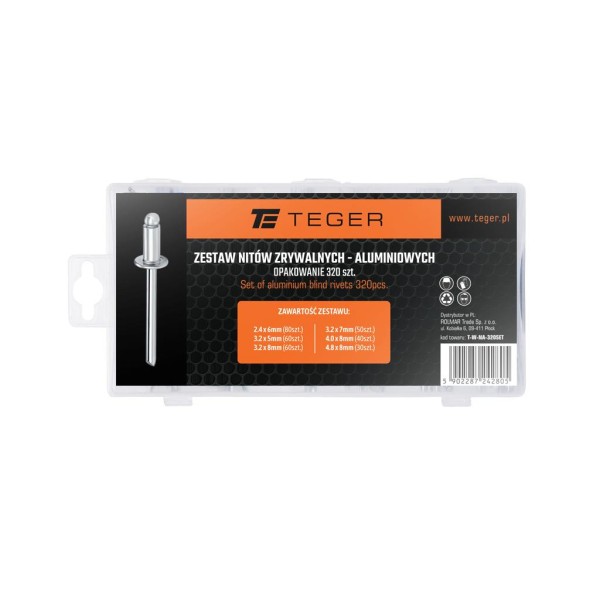 Zestaw nitów zrywalnych, aluminiowych / NA-320SET | Exvi