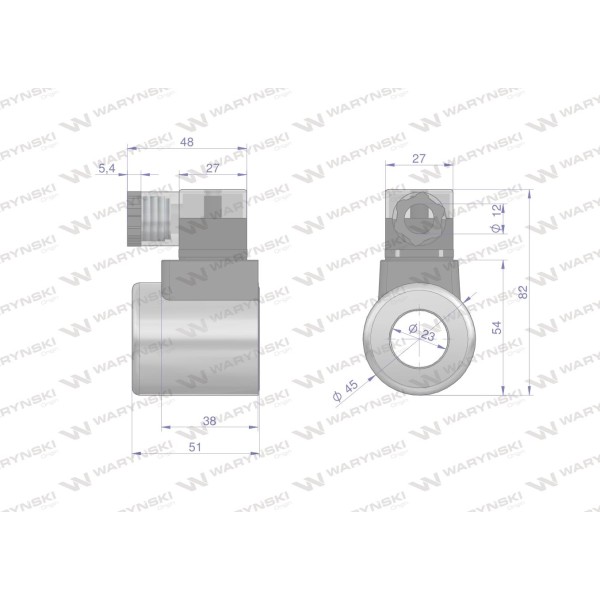 Cewka dzielnika elektrozaworu W-E38DVS6/2. CEW12VDC | Exvi