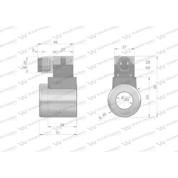Cewka dzielnika elektrozaworu W-E38DVS6/2. CEW24VDC | Exvi