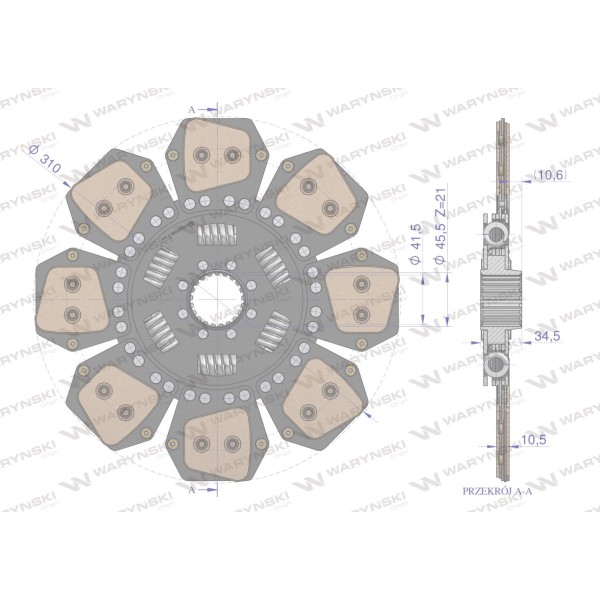 Tarcza sprzęgła ceramicznaDeutz 2941269 2941269W | Exvi
