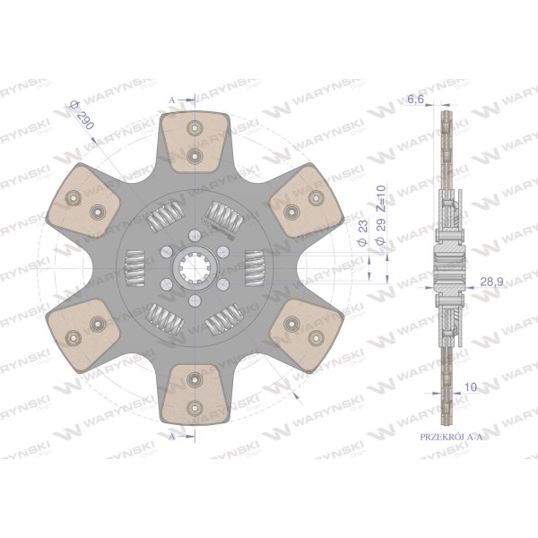 Tarcza sprzęgła ceramiczna Case 3225094R1 3225094R1W | Exvi