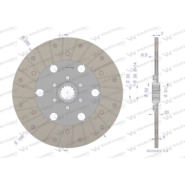 Tarcza sprzęgła T-25 2521025 WARYŃSKI 2521025W | Exvi