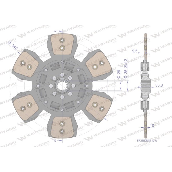 Tarcza sprzęgła ceramiczna Belarus,Mtz 801601130W | Exvi