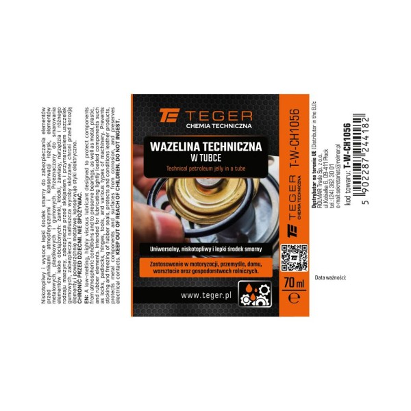 Wazelina techniczna w tubce, 70 ml, Teger CH1056 | Exvi