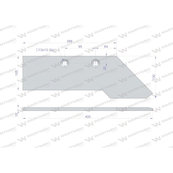 Lemiesz podorywkowy 2-otwory zastosowanie 1025000010 | Exvi