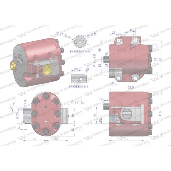 Pompa hydrauliczna 5211-7745 Wzmocniona 70114610 | Exvi