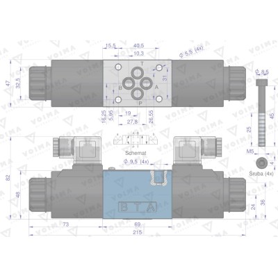 Rozdzielacz (elektrozawór CETOP 3 V-4WE6-EG2-24V | Exvi
