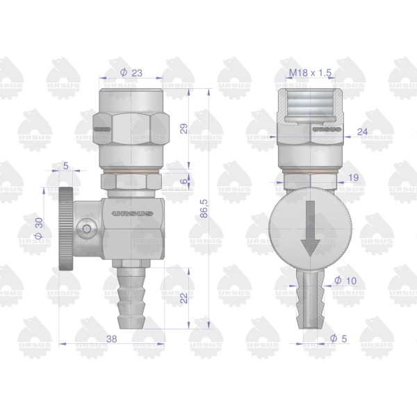 Kran paliwa C-328 ORYGINAŁ URSUS 42/31-020/0 | Exvi