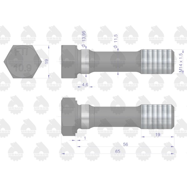 Śruba korbowodu C-330 50100700 ORYGINAŁ 50/10-070/0 | Exvi