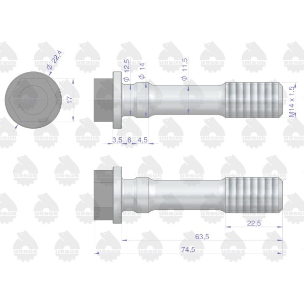 Śruba korbowodu C-385 80003044 ORYGINAŁ 80/00-304/4 | Exvi