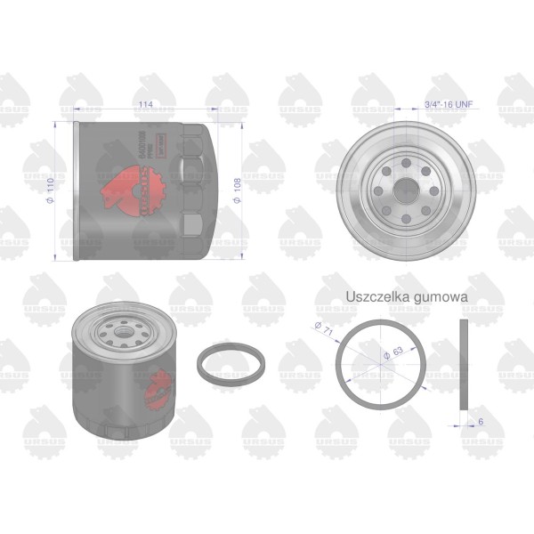 Filtr oleju PP-882, PP882, C-385 64001006U-WP | Exvi