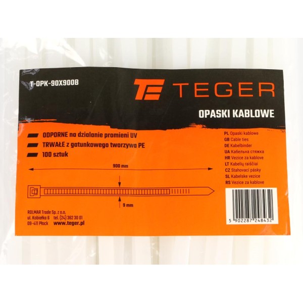 Opaski kablowe, opaska kablowa, opaski OPK-90X900B | Exvi