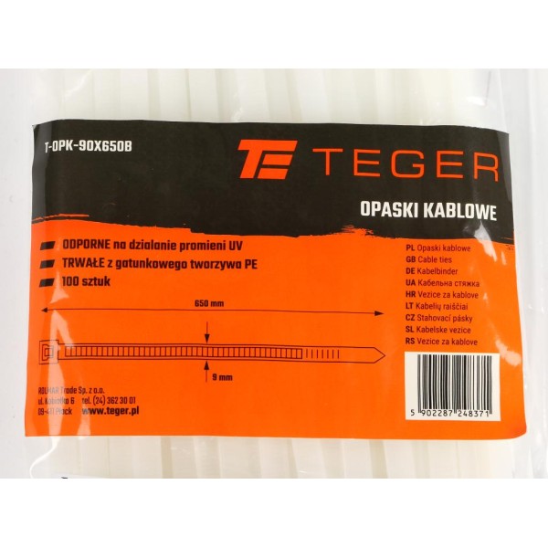 Opaski kablowe, opaska kablowa, opaski OPK-90X650B | Exvi
