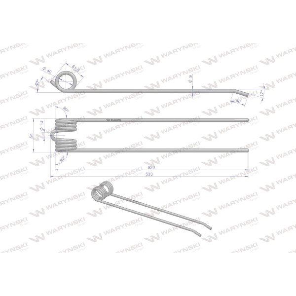Palec zgrabiarka zastosowanie FELLA / Stoll 0699780 | Exvi